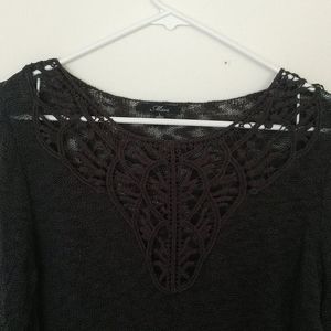 Mavi Navy Crochet Lace Sweater